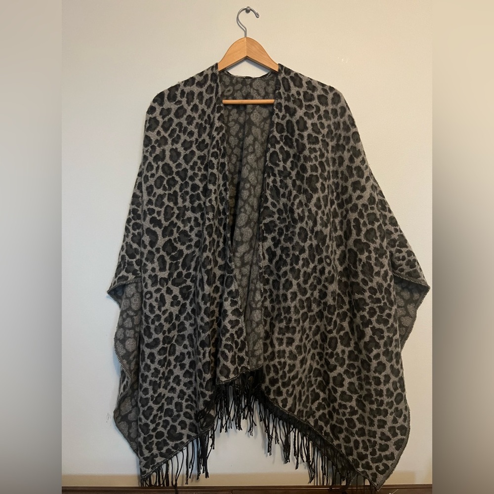 Leopard Print Poncho